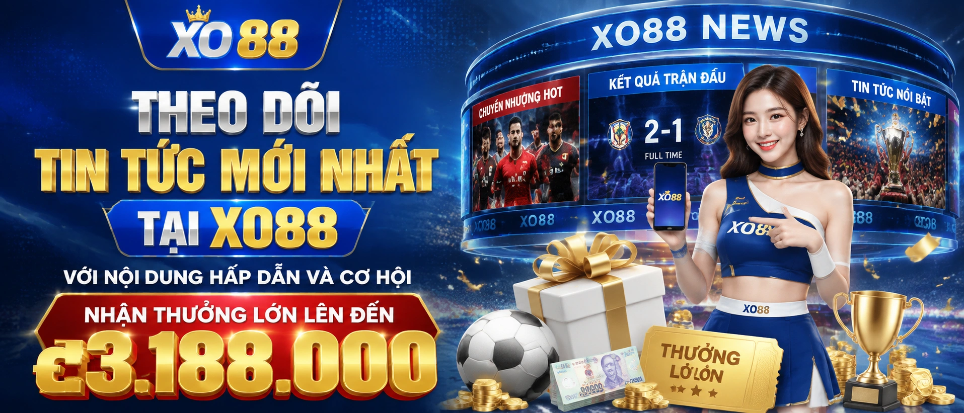 Khung tin nổi bật XO88 với thông báo ưu đãi